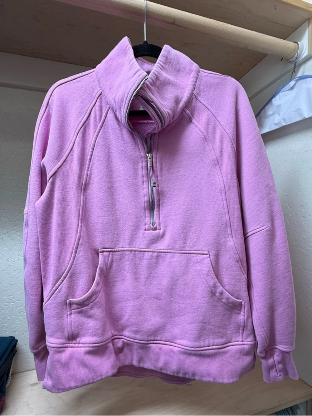 lululemon scuba long half zip funnel neck in Dahlia Mauve size M/L - Picture 2 of 5